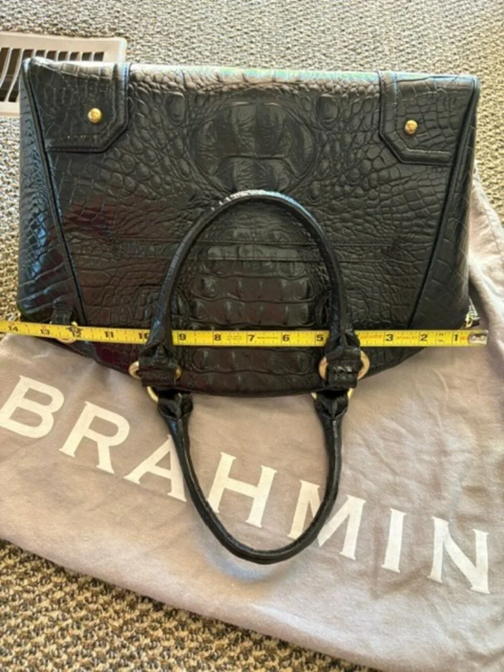 Brahmin Tyler Black Melbourne Leather Satchel